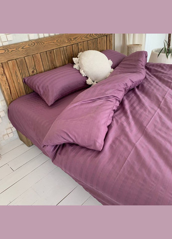 Двуспальный КПБ микро страйп сатин "Сливовый" Glav Textile (296930173)
