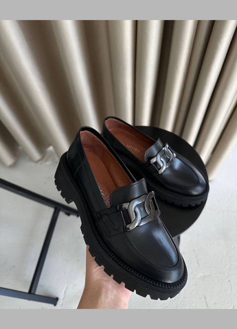 No Brand Жіночі лофери шкіряні чорні (1612) лофери чорний з натуральна шкіра, — демісезон (313293434)