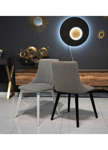 Стілець Марсель Сірий масив дерева 480x450x850 Білі ноги Prestol (372178828)