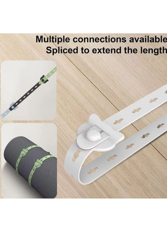 Стяжки для кабелю фіксатор органайзер зажим силіконові 20 шт S Чорний Captain (356680655)