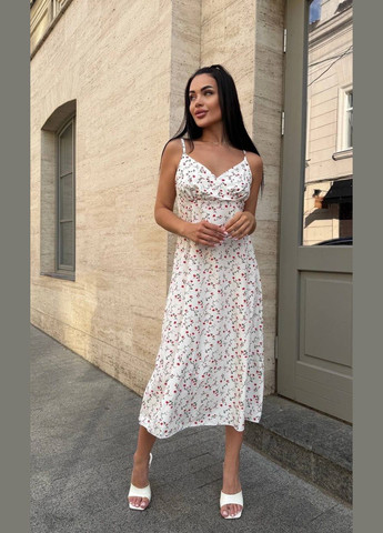 Жіночий сарафан міді з квітковим принтом MonCher (339604715)