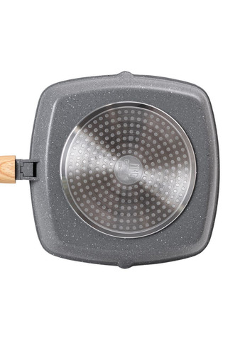 Алюминиевая сковорода-гриль 28 см со стеклянной крышкой Квадрат HP-4-462G MGC (370802491)