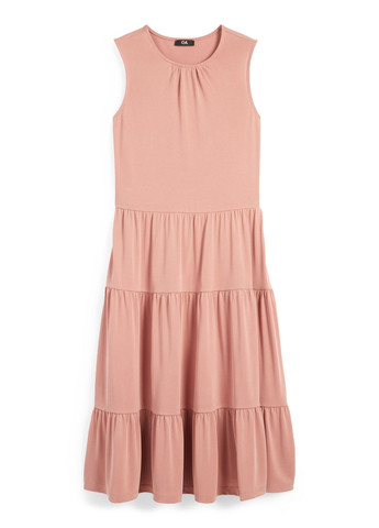 Бежева кежуал сукня міді з віскози C&A однотонна