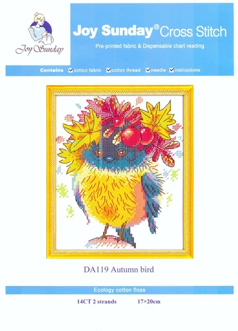 Набір для вишивання за нанесеною на канву схемою "Autumn bird". AIDA 14CT printed, 17*20 см Joy Sunday (313613202)