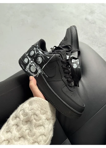 КРОССОВКИ ЖЕНСКИЕ NIKE AIR FORCE 1 LOW Х COMME DES GARÇONS SUPREME BLACK НАЙК АИР ФОРС 1 ЧЕРНЫЕ No Brand чёрные демисезоны (391942459)