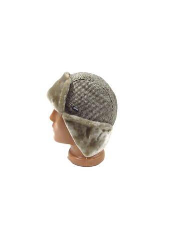 Шапка вушанка з пальтової тканини зі штучним хутром DAVANI 55021 No Brand шапка вушанка (315630572)