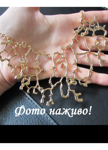 Золотистое ажурное колье прожилки, 1370 Fashion Jewelry (351856139)