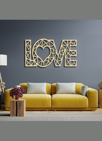 Панно 3D декоративне з об'ємом 15 мм для стін, Love ванильне Декоинт (278288155)