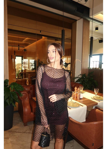 Бордова вечірня, кежуал жіноча сукня елегантна Style Point однотонна