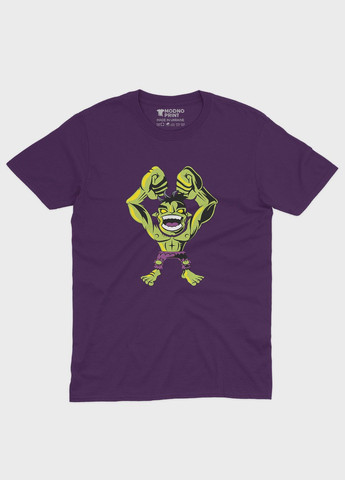 Фіолетова демісезонна футболка для хлопчика з принтом супергероя - халк (ts001-1-dby-006-018-002-b) Modno