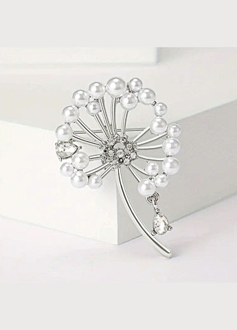 Брошка с бусинами акцентная металлическая Одуванчик No Brand (330641481)