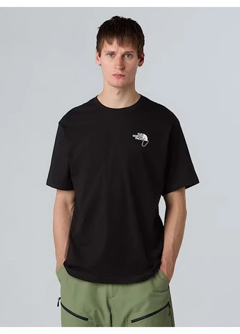 Чорна футболка чоловіча з принтом чорна з коротким рукавом The North Face