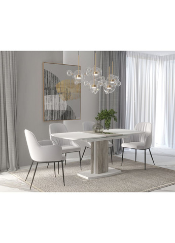 Стіл кухонний розкладний FENIX AB Артвуд темний/Білий діамант 140(180)х80 Intarsio (372178427)