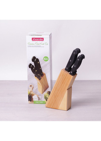 Набор кухонных ножей KM-5121 6 предметов Kamille комбинированные,