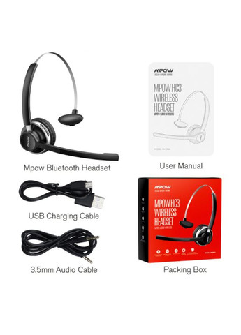 Гарнитура для коллацентра Mpow HC3 Bluetooth проводная, микрофон для конференции, игровая гарнитура Boya (316658601)