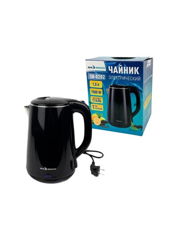 Електрочайник SB-0202 1,8 л чайник-термос 1500 Вт Чорний Sea Breeze (315424115)
