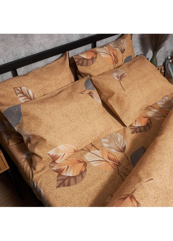 Комплект постільної білизни Микросатин Premium «» Полуторний Євро 160х220 наволочки 2х70х70 (MS-820007512) Moon&Star Amber Leaf (356115643)