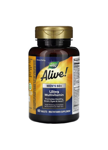 Мультивітаміни для чоловіків 50+ Once Daily Men's 60 таблеток вітаміни для здоров'я енергії та імунітету ProDobro (368988517)