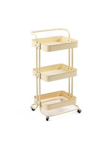 Этажерка мобильная трехъярусная универсальная из металла кремовая 45*37*82см SW-00002105 SW-00002105 Sticker Wall (317253625)