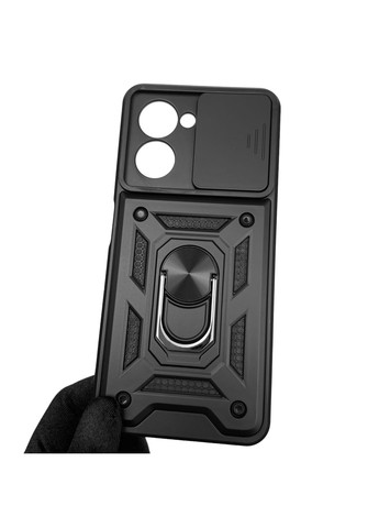 Чехол для A17k бронированный с кольцом со шторкой на камеру на оппо а17к чёрный rg1 Oppo (366023131)