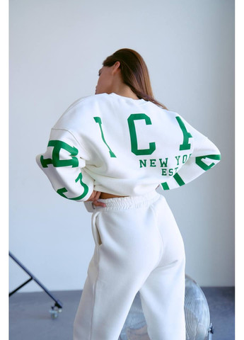 Молочний світшот жіночий — замір в описі GD/GL Модний простір абстрактний без декору (368760738)