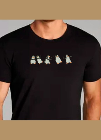 Черная футболка с вышивкой пингвинов 01-2 мужская (861215-14-3) No Brand