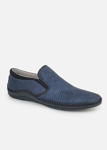 Чоловічі літні туфлі,мокасини перфорація сині екошкіра,Flymo,D1372-5синкмок,40 Fashion (285103957)