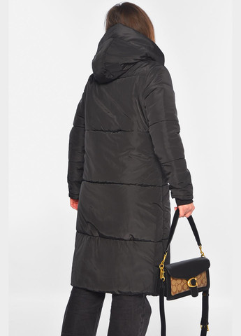 Черная демисезонная куртка женская удлиненная демисезонная черного цвета Let's Shop