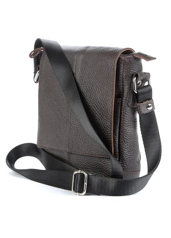 Сумка чоловіча 00977 Темно-коричнева 18х18х6 см Shvigel (396895322)