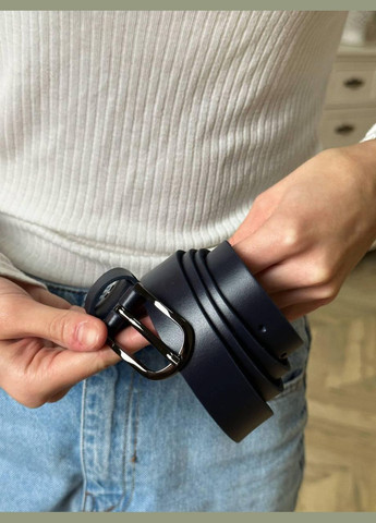 Ремень кожаный черного цвета No Brand (346532780)