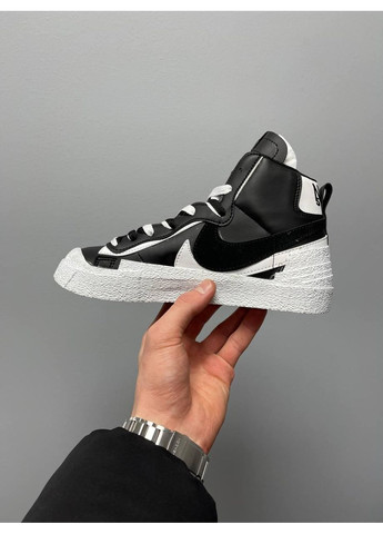 КРОСІВКИ ЖІНОЧІ NIKE BLAZER MID X SACAI BLACK WHITE НАЙК БЛЕЙЗЕР No Brand чорні демісезони (367173655)
