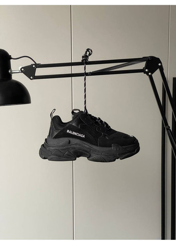 Черные демисезонные кроссовки мужские и женские balenciaga triple s black | баленсиага трипл с черные No Brand