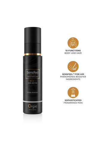 Лосьйон із феромонами для тіла та волосся Sensfeel Seduction Elixir 10 in 1 for Man (100 мл) Orgie (367722777)