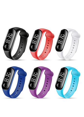 Детские сенсорные электронные часы с браслетом водонепроницаемые Синий PRC (262890088)