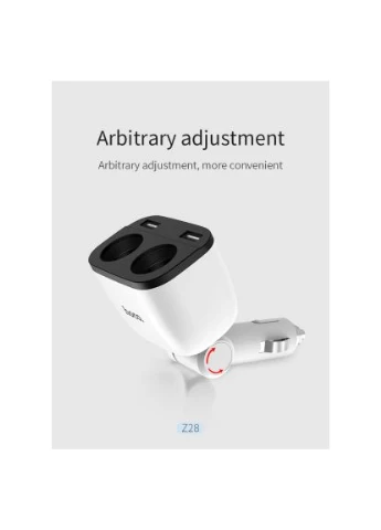 Зарядний пристрій Z28 Power ocean 2xUSB + display White (6957531091967) Hoco HOCO Z28 Power ocean 2xUSB + display White (401746649)
