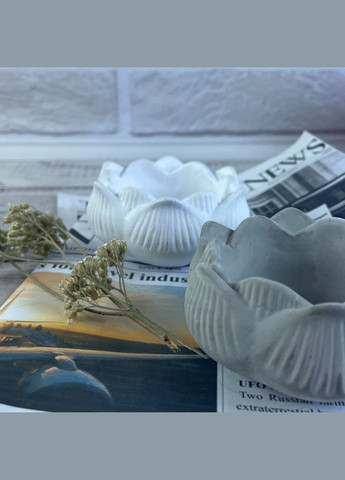 Гипсовый подсвечник - Лотос в ассортименте Белый No Brand (322347578)