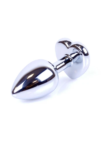 Анальна пробка Jewellery Silver Heart PLUG- Dark Blue BOYS of TOYS (395803808)