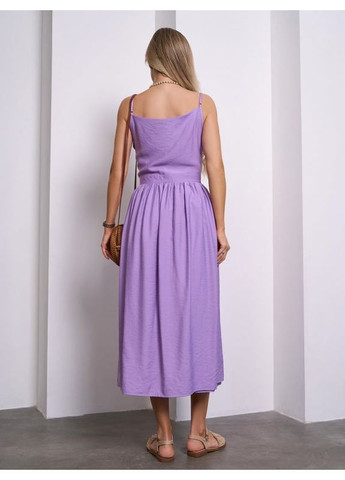 Комбинированное платье 15145 сиреневое ISSA PLUS однотонное