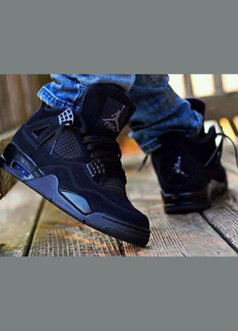 Черные демисезонные nike air jordan 4 retro No Brand кросівки