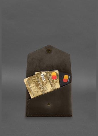 Шкіряний гаманець mini 3.0 (кард-кейс) темно-коричневий Crazy Horse (A-028576) BlankNote (328444759)