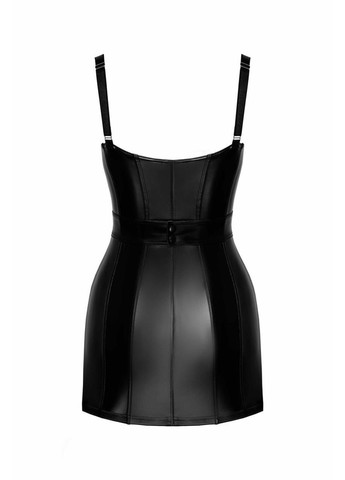 Черное платье noir handmade f320 starlet wetlook minidress with ring belt - xl No Brand