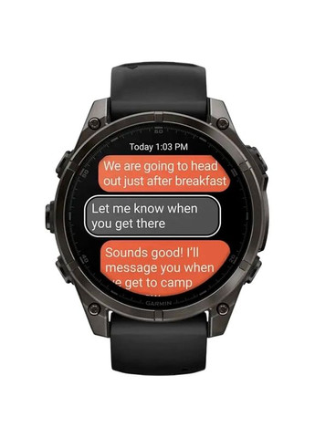 Смарт-годинник Fenix 8 Amoled 47mm Sapphire Carbon Grey DLC Titanium with Black/Pebble Grey Silicone Band (010-02904-21) Garmin (324021812)