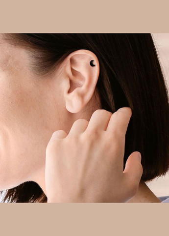 Титановая серьга лабрет с полумесяцем TIL12-1608-RD для пирсинга хеликса, трагуса, губ (Длина: 8мм) Spikes (333342331)