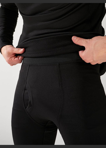 Мужское термобелье черного цвета из ткани микродайвинг на флисе OlaN (315598199)