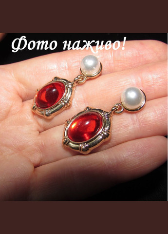 Вінтажний стиль: сережки з підвісками червоними кристалами, 2607 Fashion Jewelry (336550559)