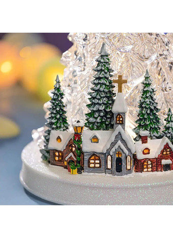 Світильник новорічний світлодіодний з роботою від USB батарейок теплим білим світлом 31,5х21х21 см (482142-Prob) Ялинка Unbranded (370914561)