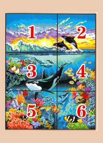 Набір для вишивання за нанесеною на канву схемою "Underwater world". AIDA 14CT printed,40*49 см Joy Sunday (313614513)