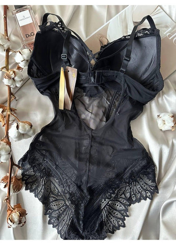 Ажурне чорне боді білизна Porlloma (302806671)