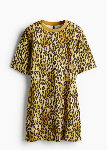 Бежевое футболка H&M леопардовый