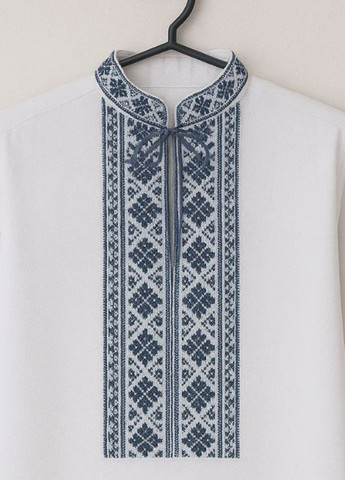 Синяя повседневный рубашка с орнаментом Tik-Tak с длинным рукавом